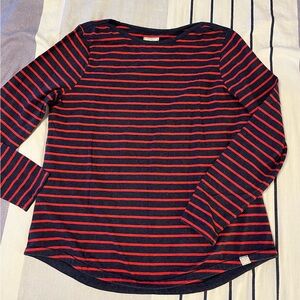 Red and Blue Fatface Striped Long Sleeve Shirt